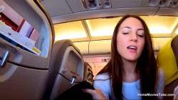 Naughty Girl Swallows On A Crowded Plane